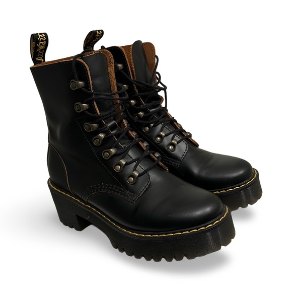Dr. Martens Leona black combat boot 37 - Picture 7 of 11